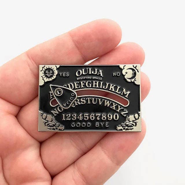 Black and Silver Ouija Enamel Pin