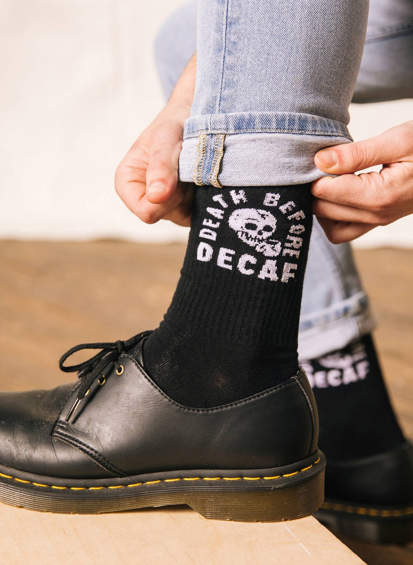Death Before Decaf Coffee Crew Socks