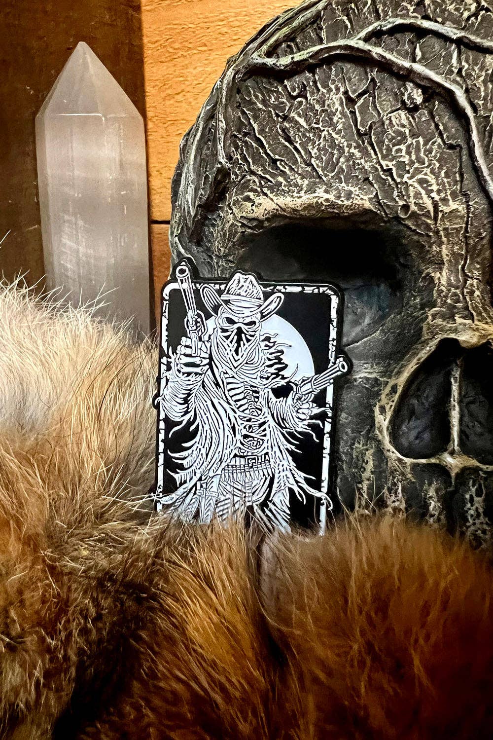 Western Goth Cowboy Enamel Pin