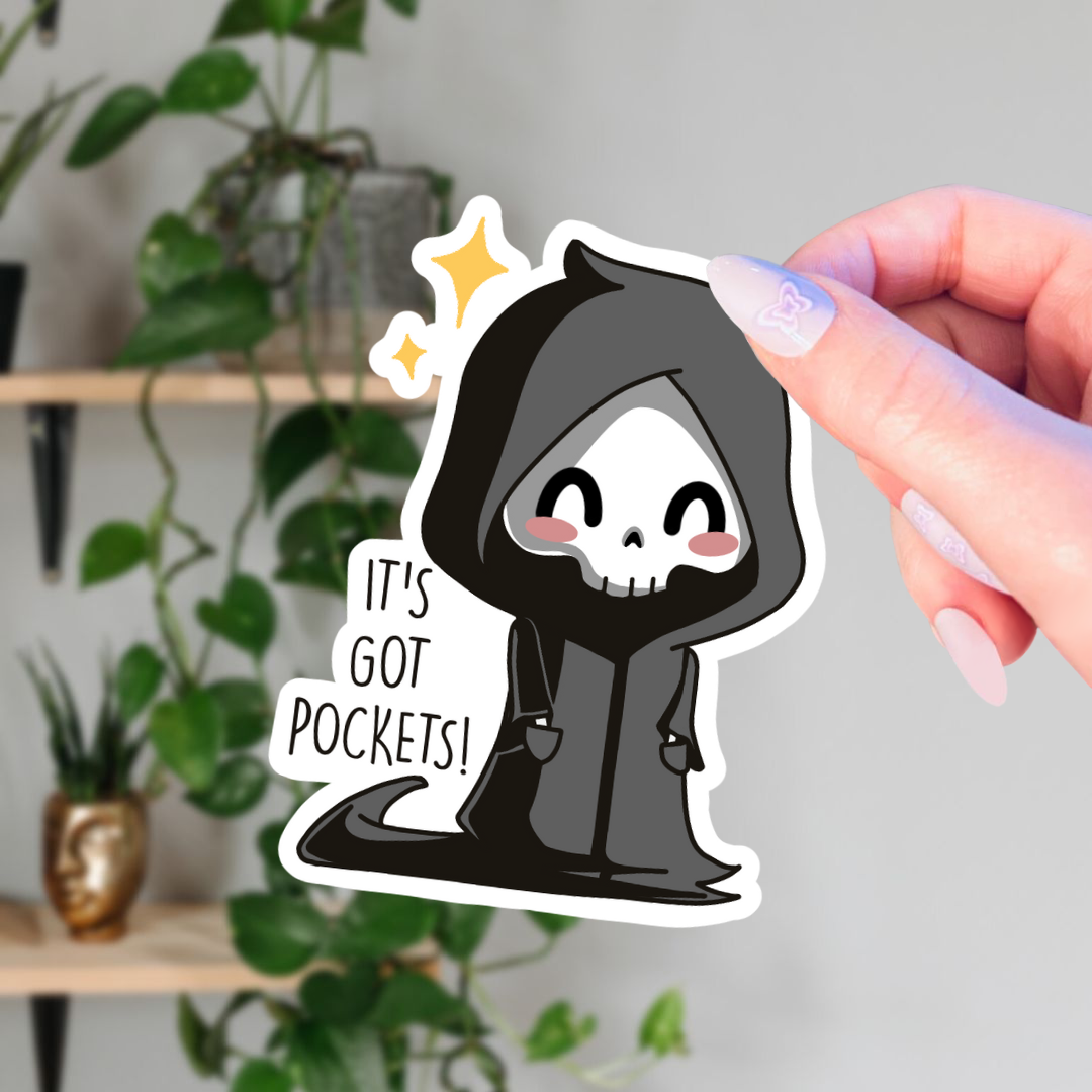 Kawaii Grim Reaper Sticker