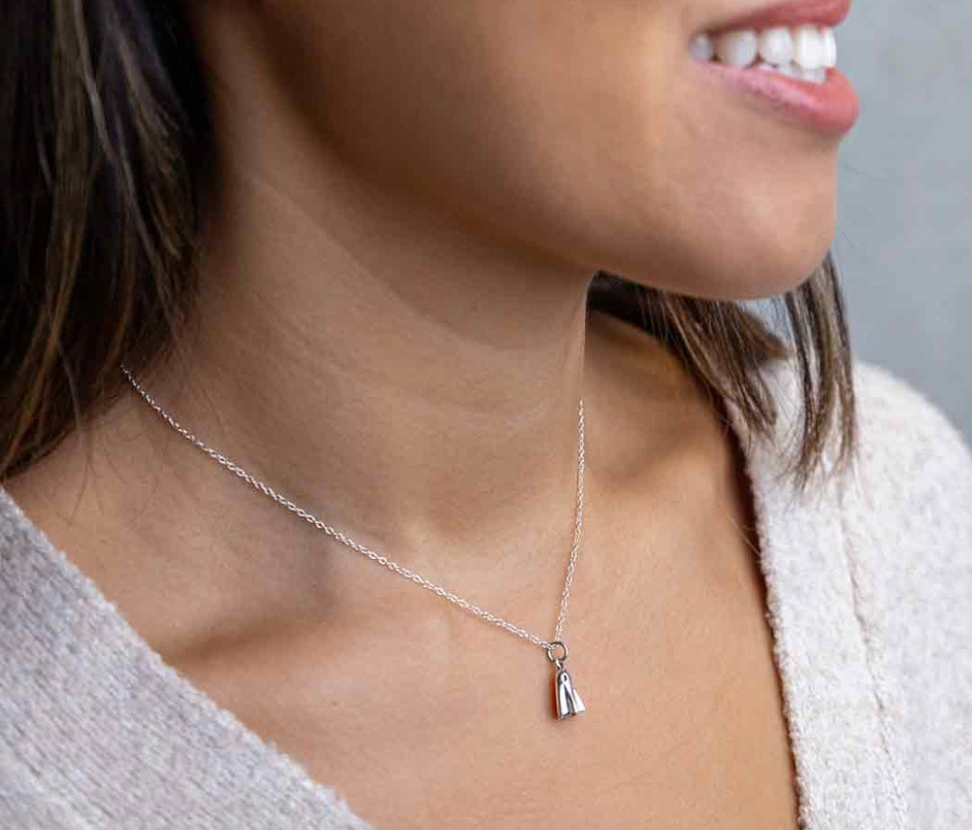 Sterling Silver 3D Ghost Necklace
