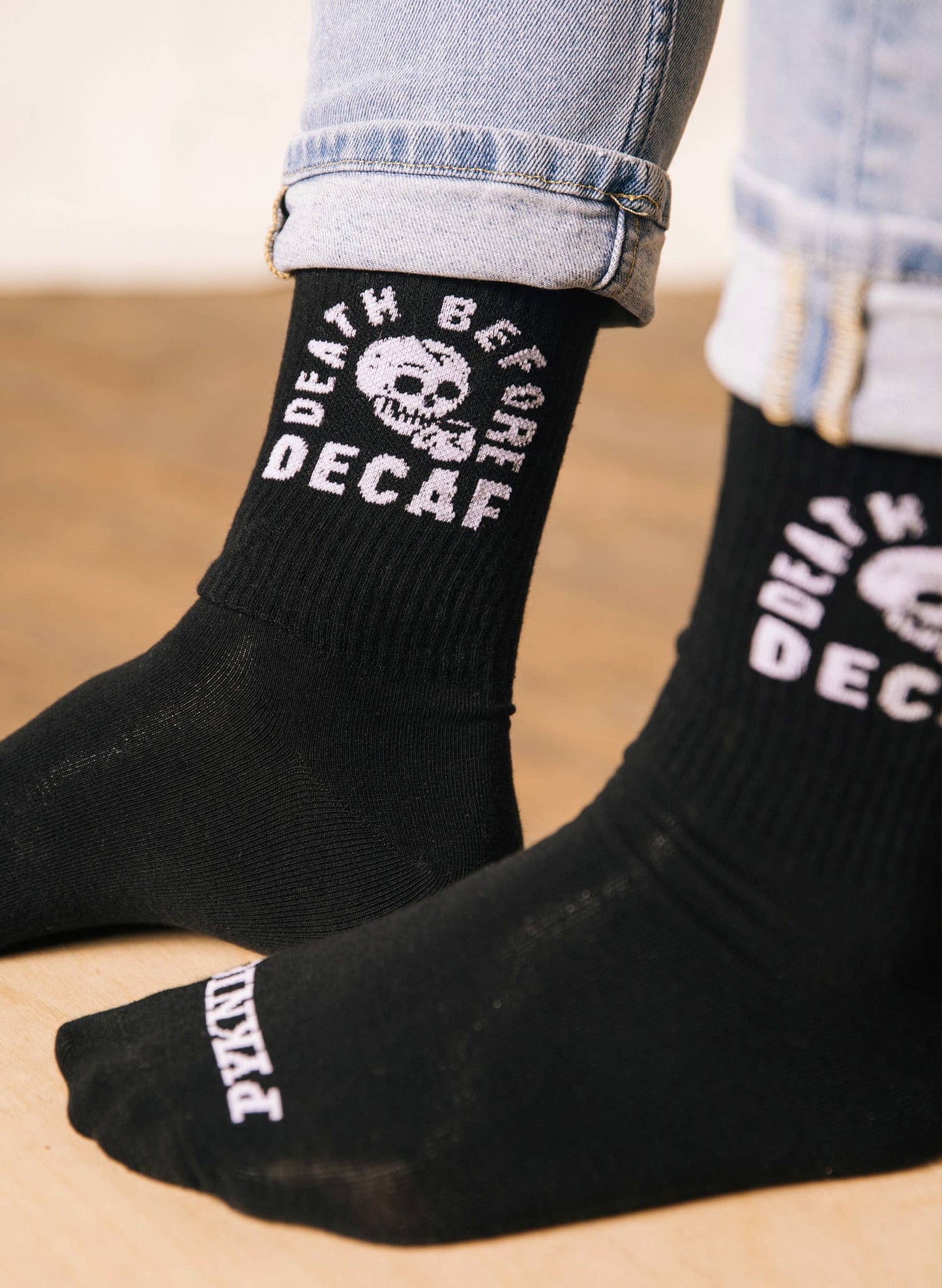 Death Before Decaf Coffee Crew Socks