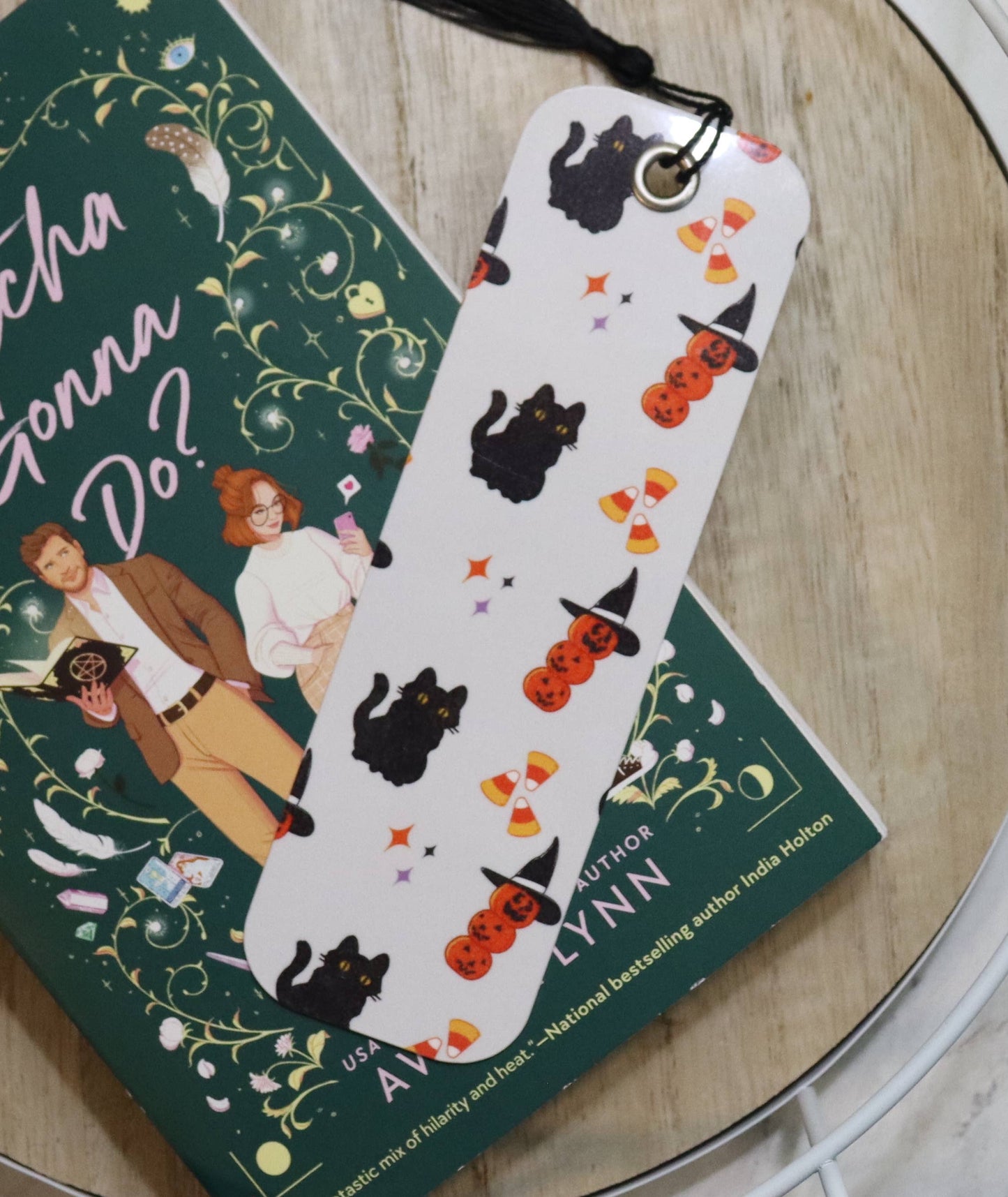 Cute Cat and Pumpkin Bookmark