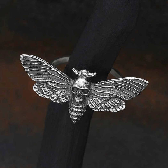 Realistic Death's Head Moth Ring