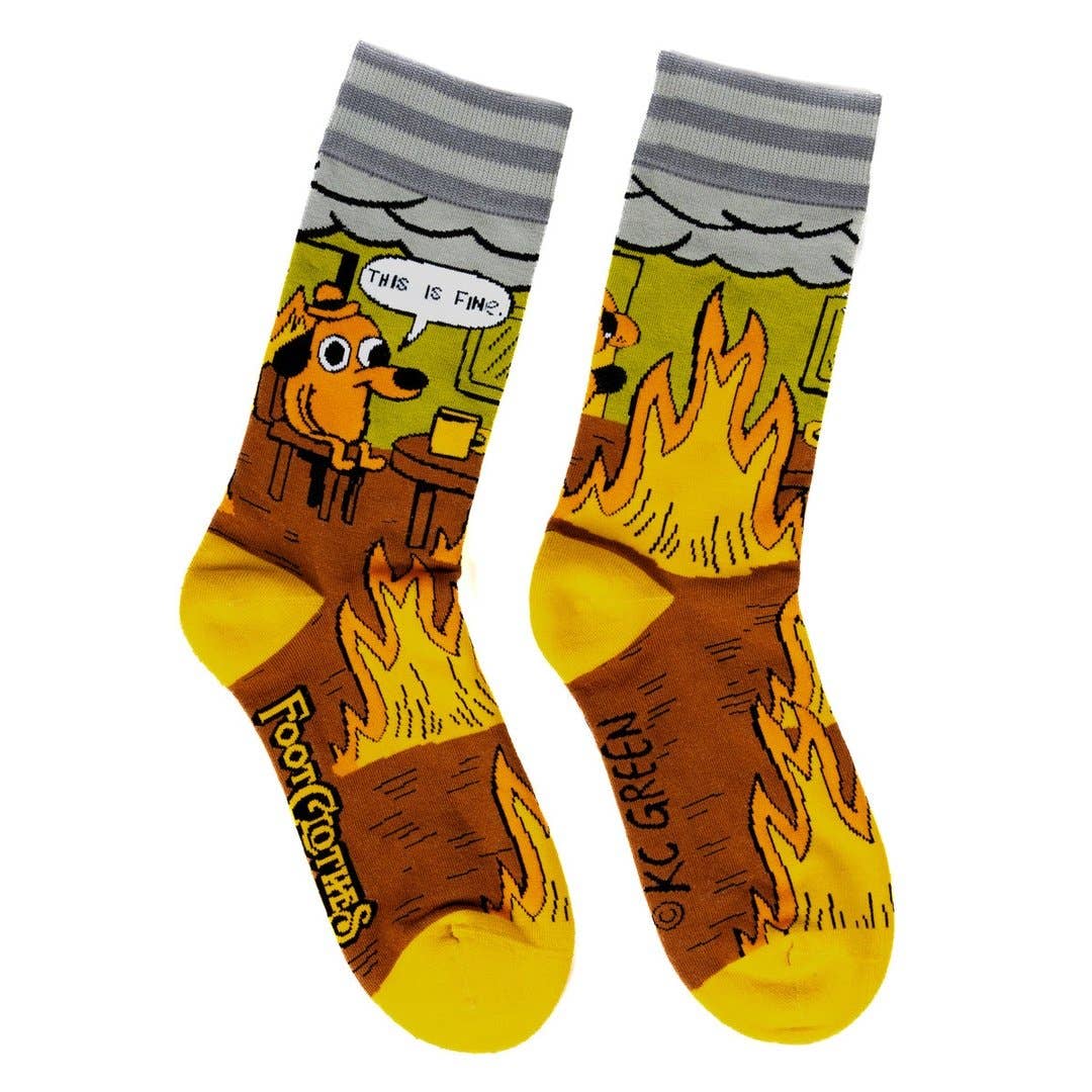 This is Fine. Also, Not Fine. Crew Socks