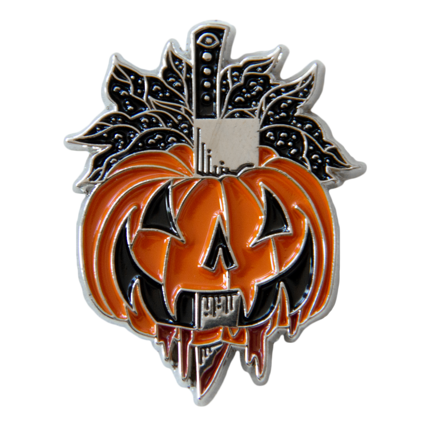 Stabbed Jack-o-Lantern Pin