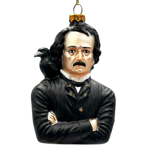 Edgar Allan Poe Glass Ornament
